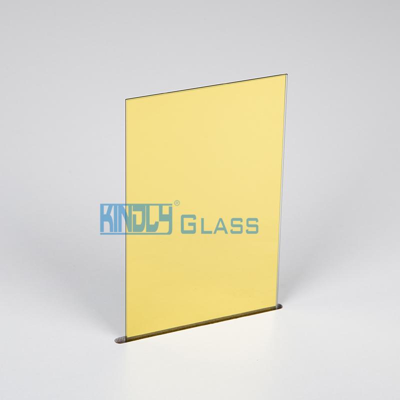 Espejo plateado recubierto amarillo intenso con vidrio transparente
